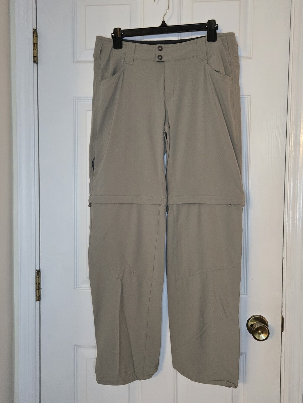 Columbia Omnishield Zip Off Womens Tan Hiking Pant Size 12 Utility Gorpcore Camp